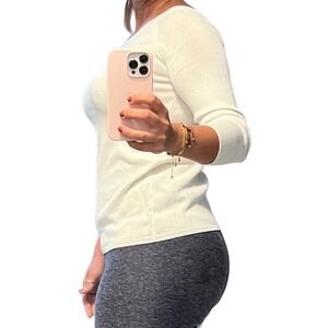 Worth New‎ York ivory Ballet Neck Flare Hem Pullover Sweater Top Style  Size S